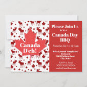 Canada Day Party-uitnodigingen Moose en Maple Leaf Kaart (Voorkant)