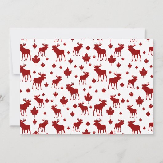 Canada Day Party-uitnodigingen Moose en Maple Leaf Kaart (Achterkant)