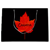 Canada Day Red Black Maple Leaf Groot Cadeauzakje (Voorkant)