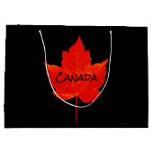 Canada Day Red Black Maple Leaf Groot Cadeauzakje (Achterkant)