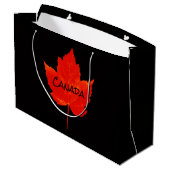 Canada Day Red Black Maple Leaf Groot Cadeauzakje (Achterkant Gekanteld)