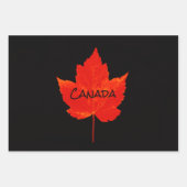 Canada Day Red Black Maple Leaf Inpakpapier Vel (Voorkant)