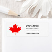 Canada Day Red maple leaf label sticker (Insitu)