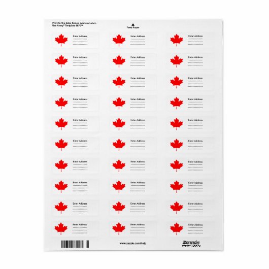 Canada Day Red maple leaf label sticker (Full Sheet)