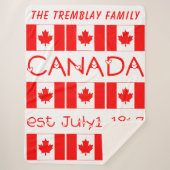 Canada Day Red Maple Leaf Pattern Canadese vlag Sherpa Deken (Voorkant)