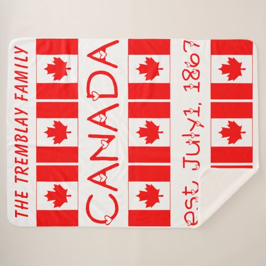 Canada Day Red Maple Leaf Pattern Canadese vlag Sherpa Deken (Voorkant (horizontaal))