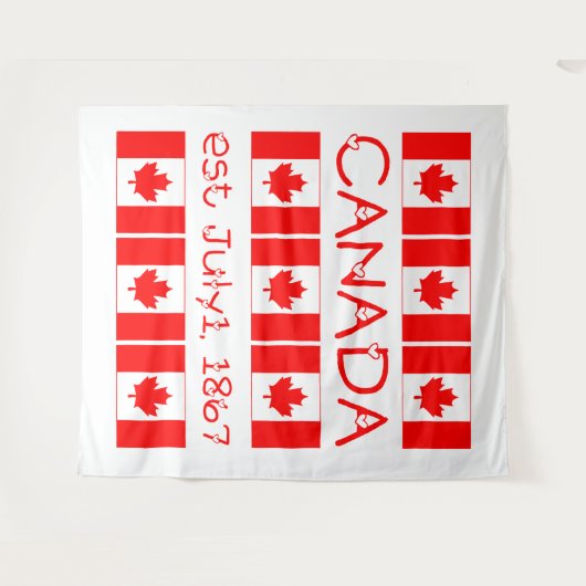 Canada Day Red Maple Leaf Pattern Canadese vlag Wandkleed (Voorkant (horizontaal))