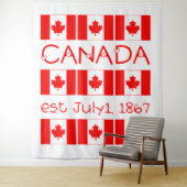 Canada Day Red Maple Leaf Pattern Canadese vlag Wandkleed (In situ)