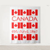 Canada Day Red Maple Leaf Pattern Canadese vlag Wandkleed (Voorkant)