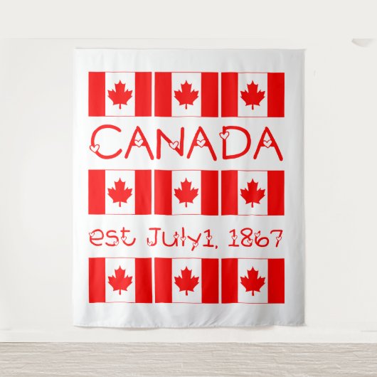 Canada Day Red Maple Leaf Pattern Canadese vlag Wandkleed (Voorkant)