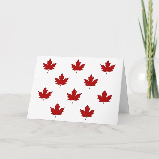 Canada Day Red Maple Leaf Pattern Wenskaart Kaart (Voorkant)