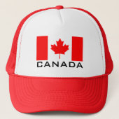 Canada Day red trucker hat with Canadian flag Trucker Pet (Voorkant)