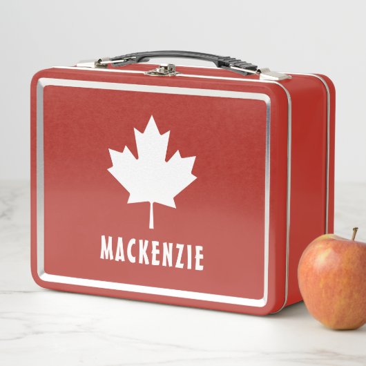 Canada Day Red White Canadese vlag Maple Leaf Naam (In situ)