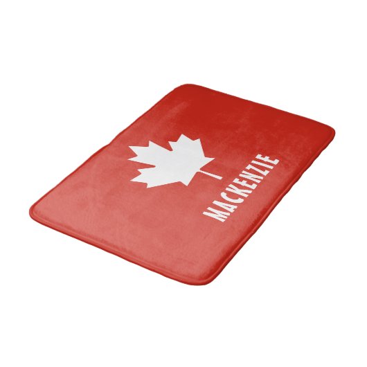 Canada Day Red White Canadese vlag Maple Leaf Naam Badmat (Gekanteld)