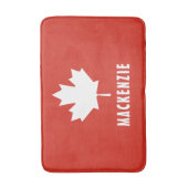 Canada Day Red White Canadese vlag Maple Leaf Naam Badmat (Voorkant Verticaal)