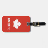 Canada Day Red White Canadese vlag Maple Leaf Naam Bagagelabel (Voorkant horizontaal)
