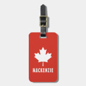Canada Day Red White Canadese vlag Maple Leaf Naam Bagagelabel (Voorkant verticaal)