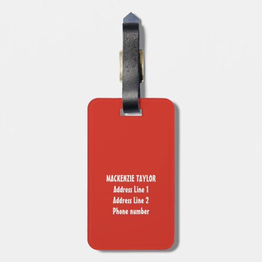 Canada Day Red White Canadese vlag Maple Leaf Naam Bagagelabel (Achterkant verticaal)