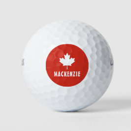 Canada Day Red White Canadese vlag Maple Leaf Naam Golfballen