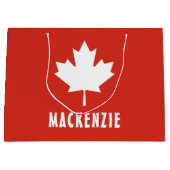Canada Day Red White Canadese vlag Maple Leaf Naam Groot Cadeauzakje (Voorkant)