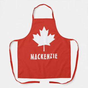 Canada Day Red White Canadese vlag Maple Leaf Naam Schort