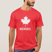 Canada Day Red White Canadese vlag Maple Leaf Naam T-shirt (Voorkant)