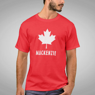 Canada Day Red White Canadese vlag Maple Leaf Naam T-shirt