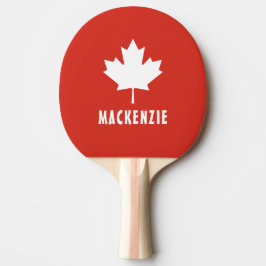 Canada Day Red White Canadese vlag Maple Leaf Naam Tafeltennisbatje