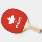 Canada Day Red White Canadese vlag Maple Leaf Naam Tafeltennisbatje (Zijkant)
