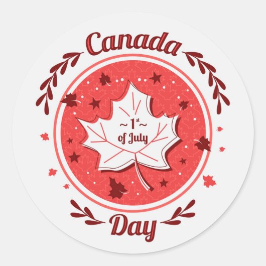 Canada Day Ronde Sticker (Voorkant)
