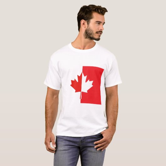 Canada Day Shirt – Rood en wit esdoornblad (Voorkant volledig)