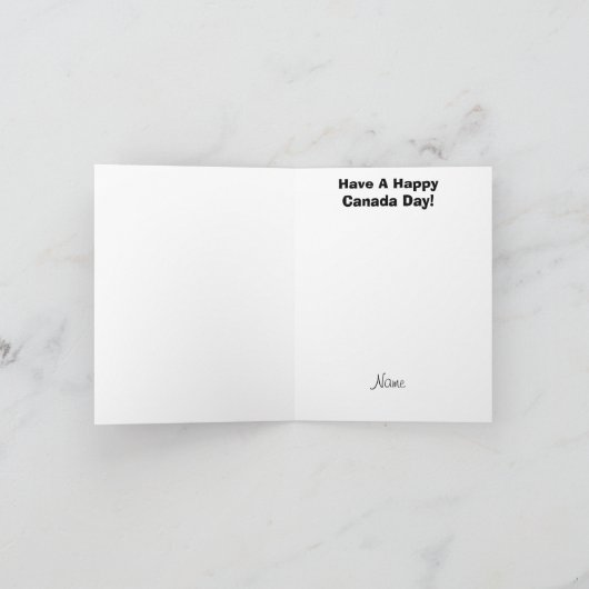 Canada Day Smiling Maple Leaf Kaart (Binnen)