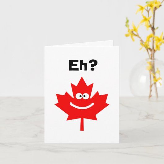 Canada Day Smiling Maple Leaf Kaart (Gele Bloem)