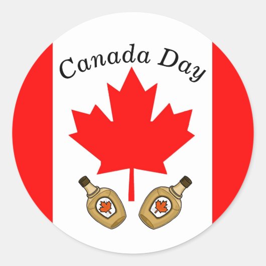 Canada Day Stickers - Flag en Maple Syrup (Voorkant)