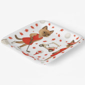 Canada Day thema voor golfers die van katten houde Papieren Bordje (Gebogen)