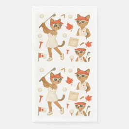 Canada Day thema voor golfers die van katten houde Servet