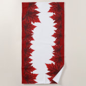 Canada Day Towel Canadese Maple Leaf Beach Handdoe Strandlaken (Voorkant)