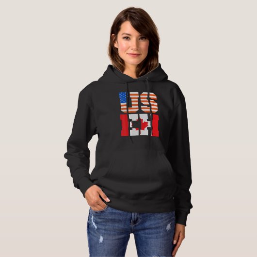 Canada Day Usa Canadian Citizen America Flag Canad Hoodie (Voorkant volledig)