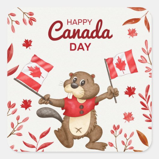 Canada Day Vierkante Sticker (Voorkant)
