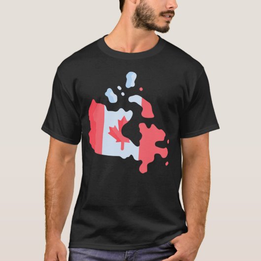 Canada Day Vlaggenkaart T-shirt (Voorkant)