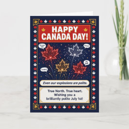 Canada Day-Vuurwerk Beleefde Canadese Humor Esdoor Kaart