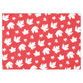 Canada Day White Maple Leaf Pattern op Red Tafelkleed (Voorkant (Horizontaal))