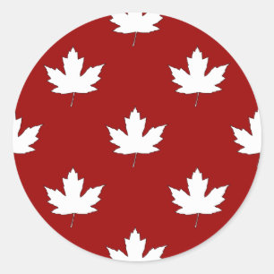Canada Day White Maple Leaf Pattern Sticker