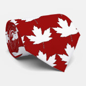 Canada Day White Maple Leaf Pattern Stropdas (Opgerold)