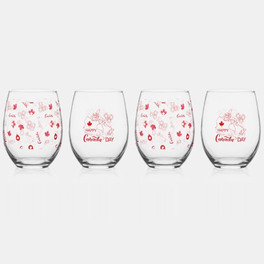 Canada Day Wijnglas Zonder Voet (Voorkant)