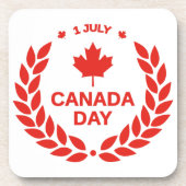 Canada Day Wreath Cork-Backed Onderzetters (Voorkant)