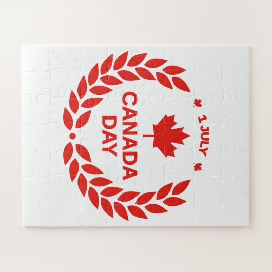 Canada Day Wreath Jigzaag Puzzle Legpuzzel (Horizontaal)
