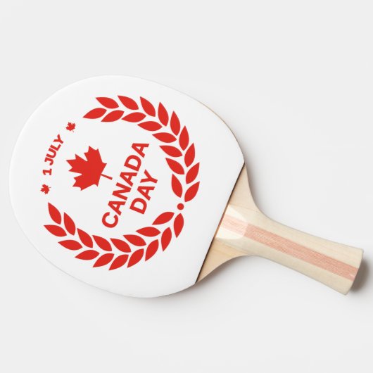 Canada Day Wreath Ping Pong Paddle Tafeltennisbatje (Zijkant)