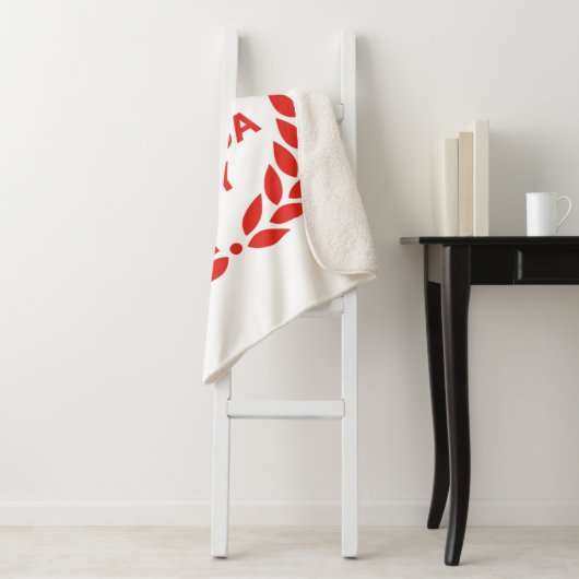 Canada Day Wreath Sherpa Blanket Deken (In situ)