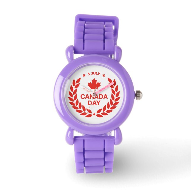 Canada Day Wreath Watch Horloge (Voorkant)